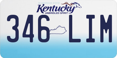 KY license plate 346LIM