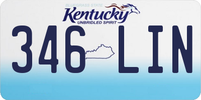 KY license plate 346LIN