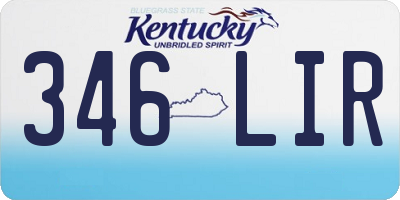 KY license plate 346LIR