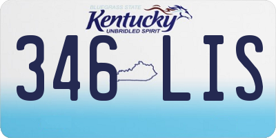KY license plate 346LIS