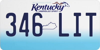 KY license plate 346LIT