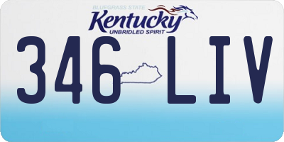 KY license plate 346LIV