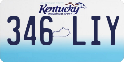 KY license plate 346LIY