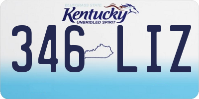 KY license plate 346LIZ