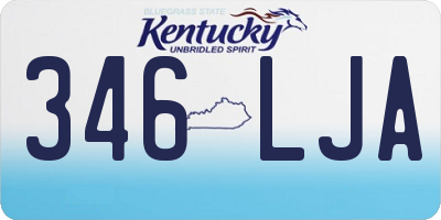 KY license plate 346LJA