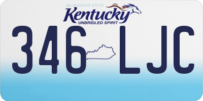 KY license plate 346LJC
