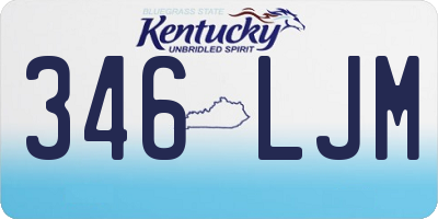 KY license plate 346LJM