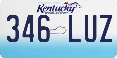 KY license plate 346LUZ