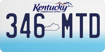 KY license plate 346MTD