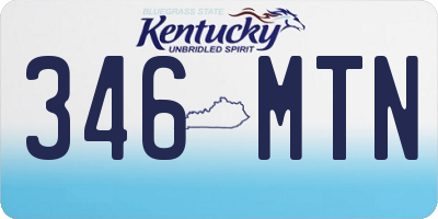 KY license plate 346MTN