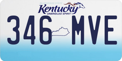 KY license plate 346MVE