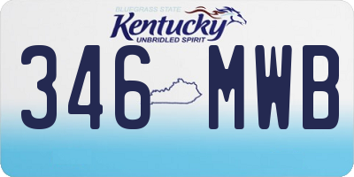 KY license plate 346MWB