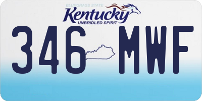 KY license plate 346MWF