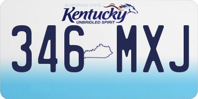 KY license plate 346MXJ