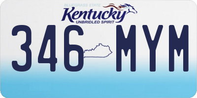 KY license plate 346MYM