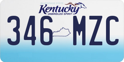 KY license plate 346MZC