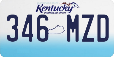 KY license plate 346MZD