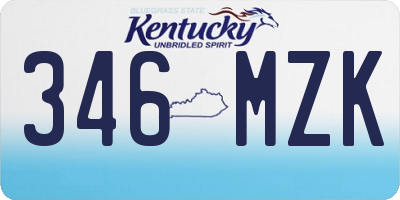 KY license plate 346MZK