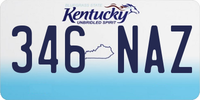 KY license plate 346NAZ