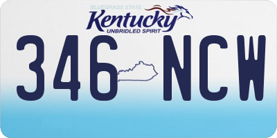 KY license plate 346NCW