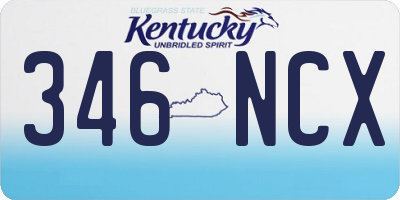 KY license plate 346NCX