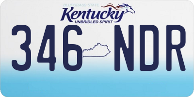 KY license plate 346NDR