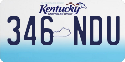 KY license plate 346NDU