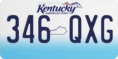 KY license plate 346QXG