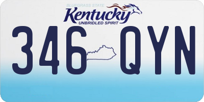 KY license plate 346QYN