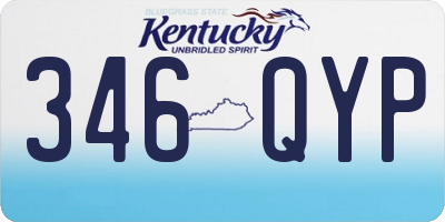 KY license plate 346QYP