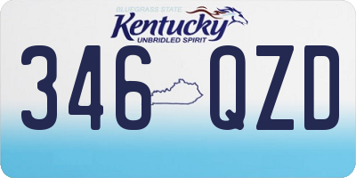 KY license plate 346QZD