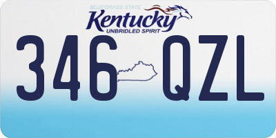 KY license plate 346QZL