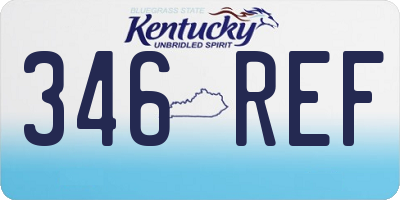 KY license plate 346REF
