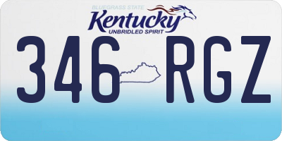 KY license plate 346RGZ