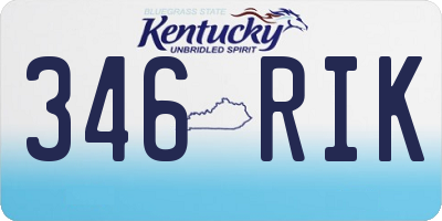 KY license plate 346RIK