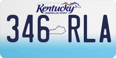 KY license plate 346RLA