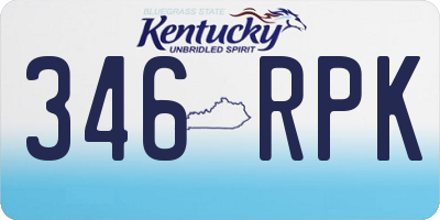 KY license plate 346RPK