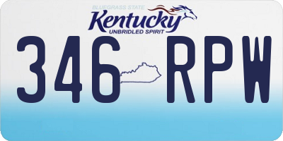 KY license plate 346RPW