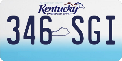 KY license plate 346SGI