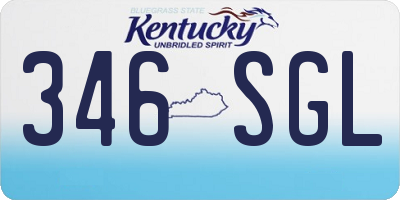 KY license plate 346SGL