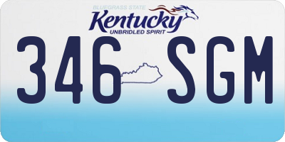 KY license plate 346SGM