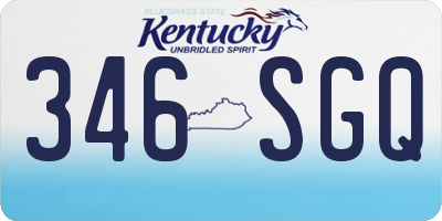 KY license plate 346SGQ