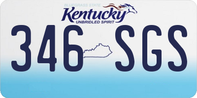 KY license plate 346SGS