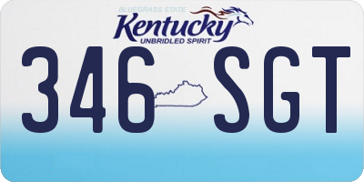 KY license plate 346SGT