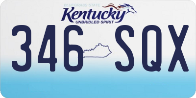 KY license plate 346SQX