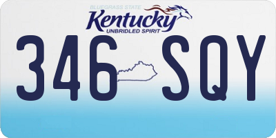 KY license plate 346SQY
