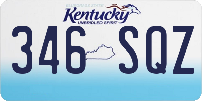KY license plate 346SQZ
