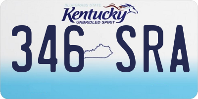 KY license plate 346SRA
