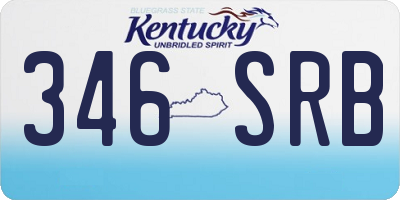 KY license plate 346SRB