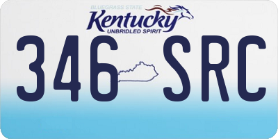 KY license plate 346SRC